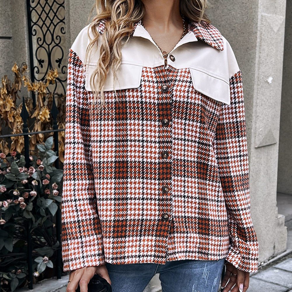 Women Maroon & White Checked Regular Tailored Jacket