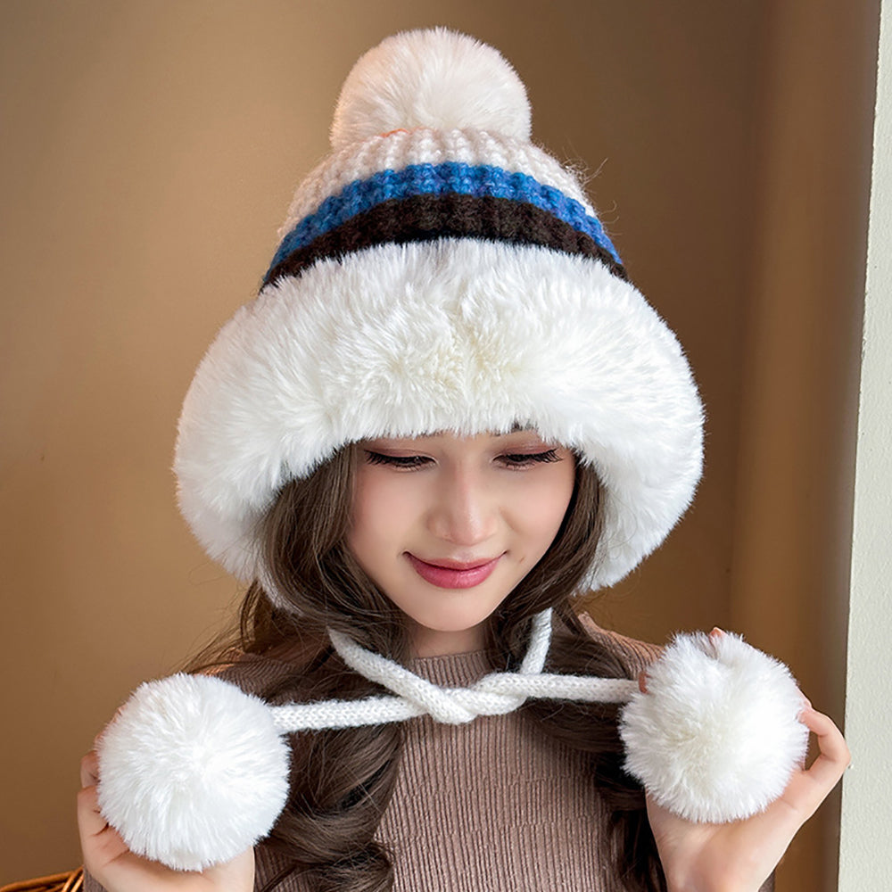 Women Colourblocked Acrylic Beanie