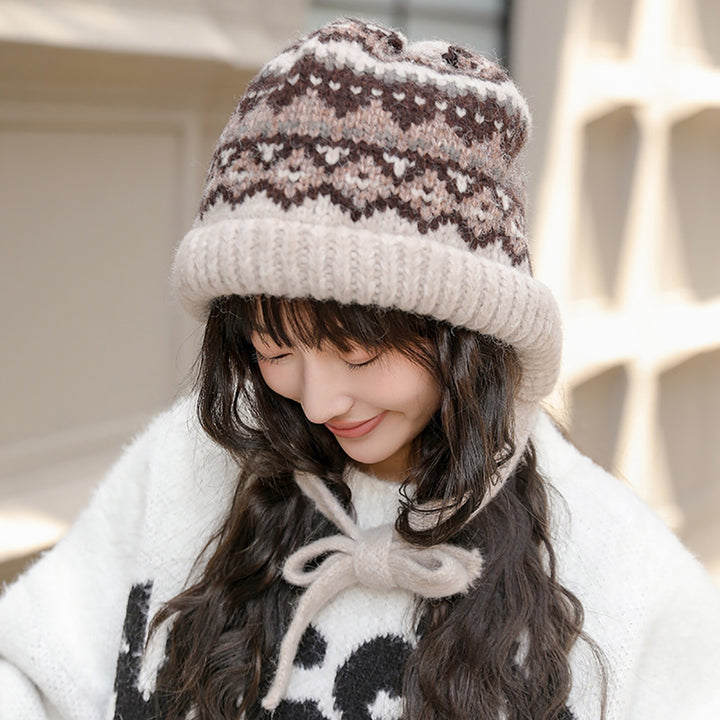 Women Self Design Beanie