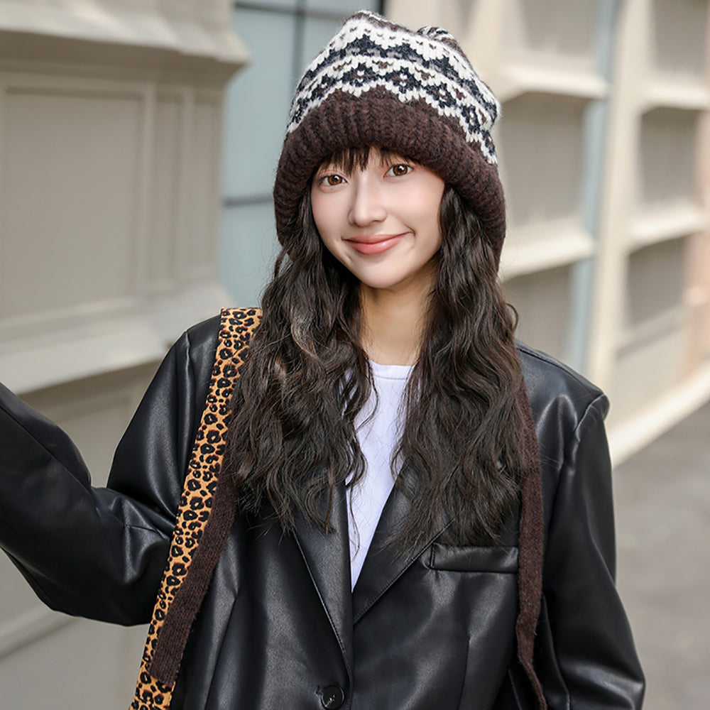 Women Self Design Beanie