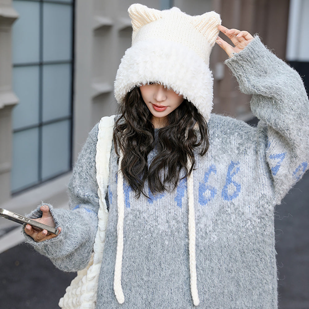 Women Self Design Beanie Cap