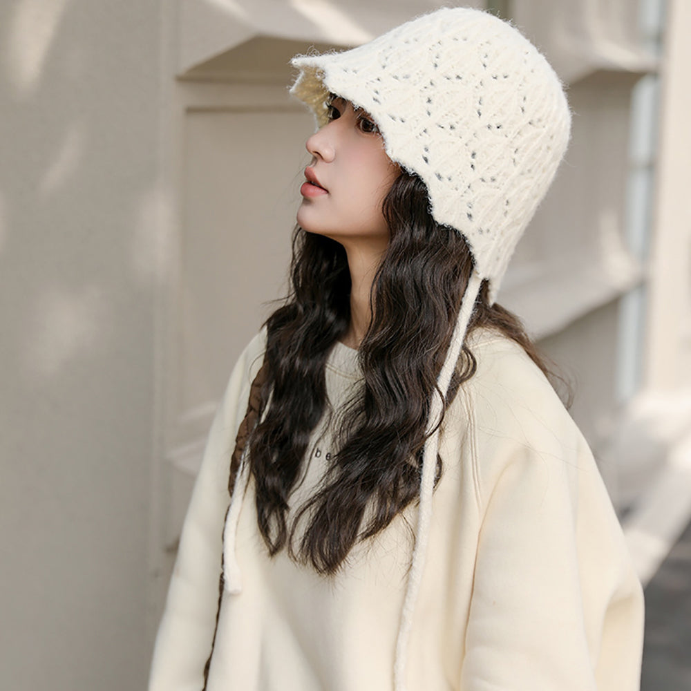 Women Self Design Beanie Caps