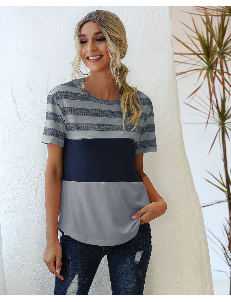 Women Navy Blue Striped Top