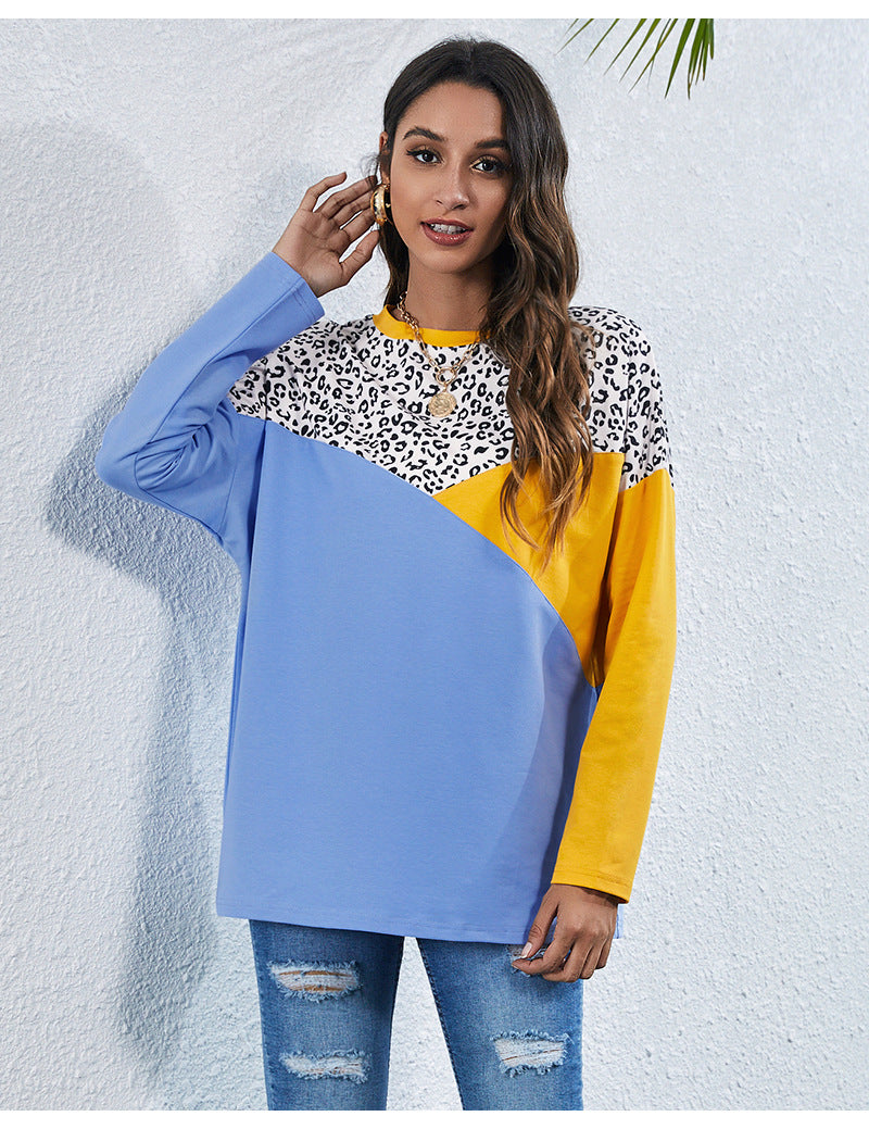 Women Blue Colourblocked Long Sleeves Sweatshirt