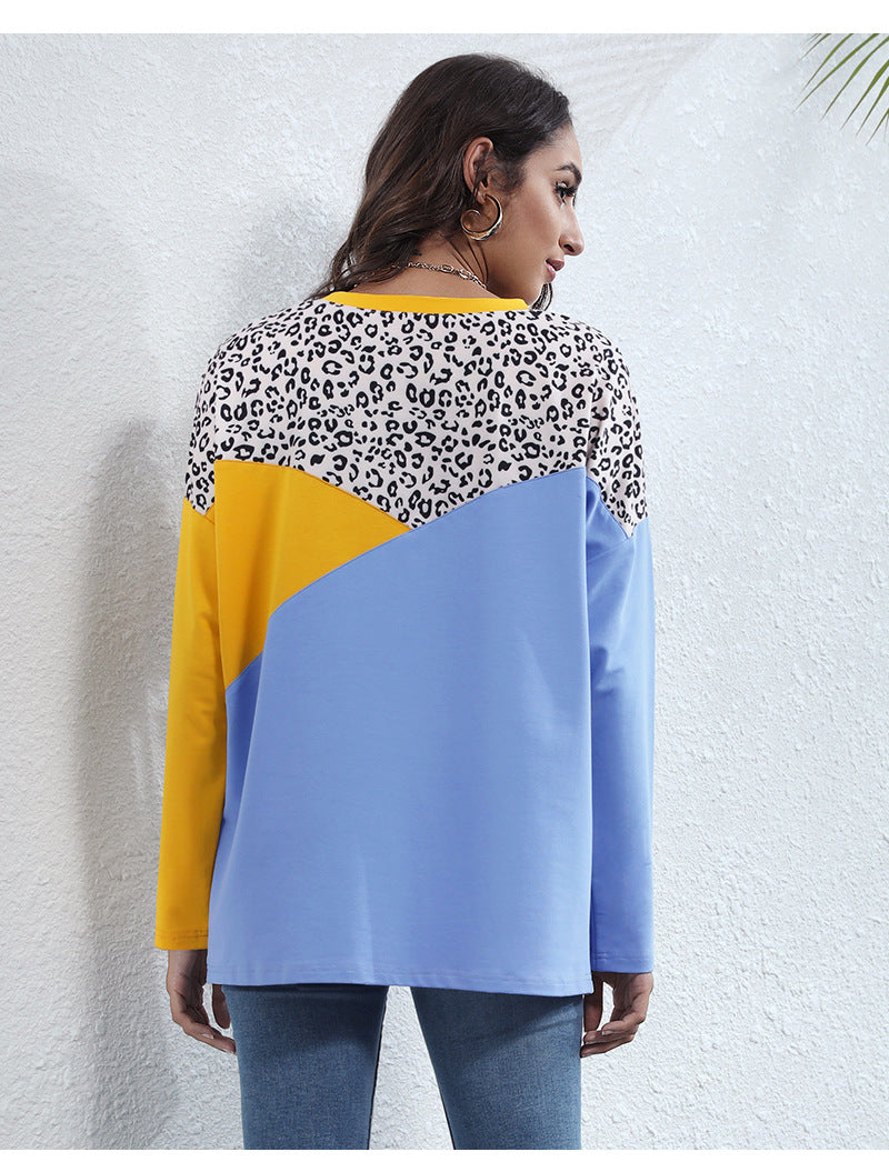 Women Blue Colourblocked Long Sleeves Sweatshirt