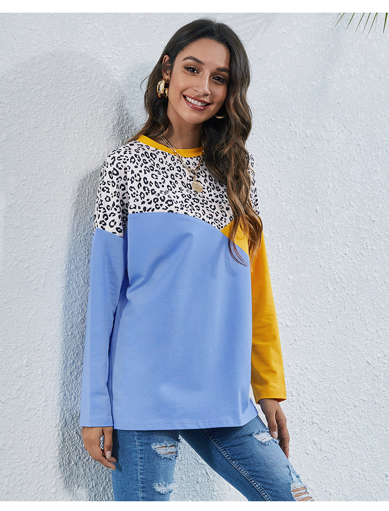 Women Blue Colourblocked Long Sleeves Sweatshirt