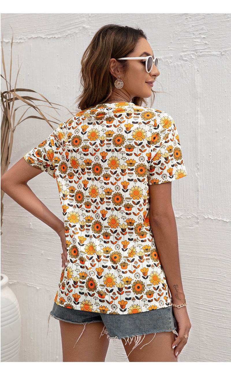 Floral Printed Knitted Top