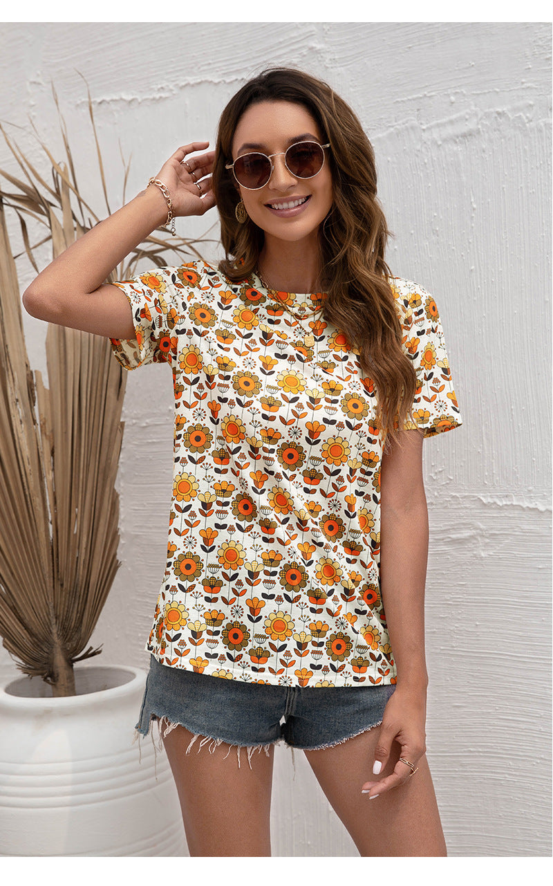 Floral Printed Knitted Top