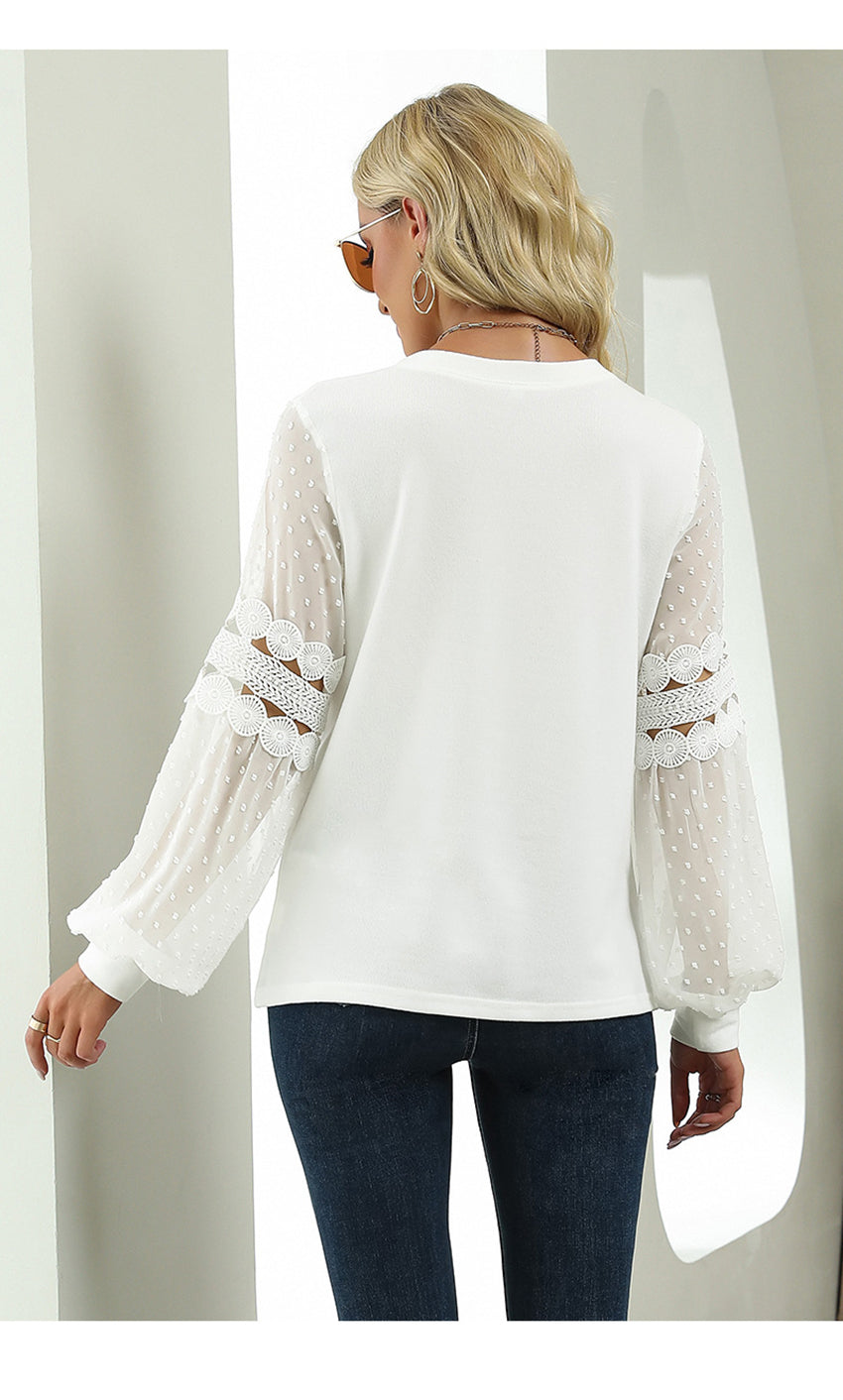 Round Neck Puff Sleeve Top