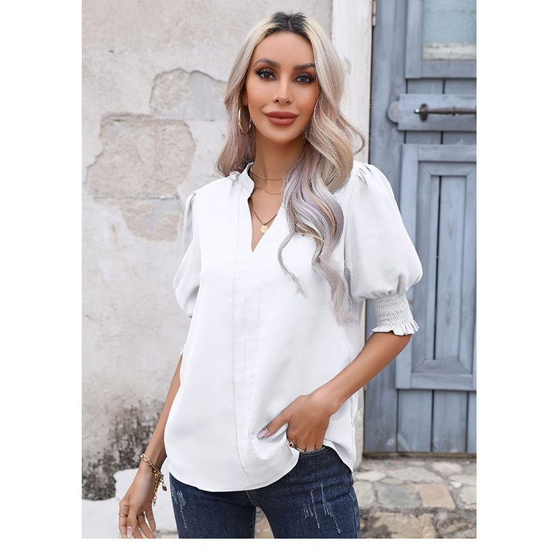 StyleCast V-Neck Three-Quarter Sleeve Solid Top