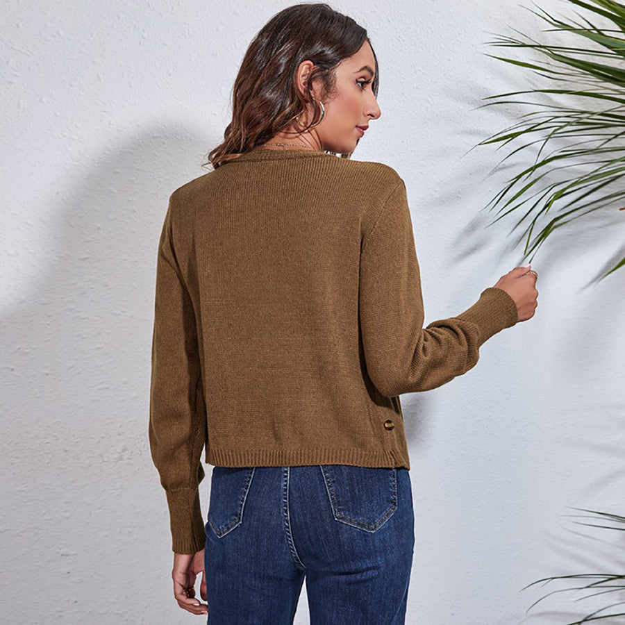 Women Brown Acrylic Wrap Top