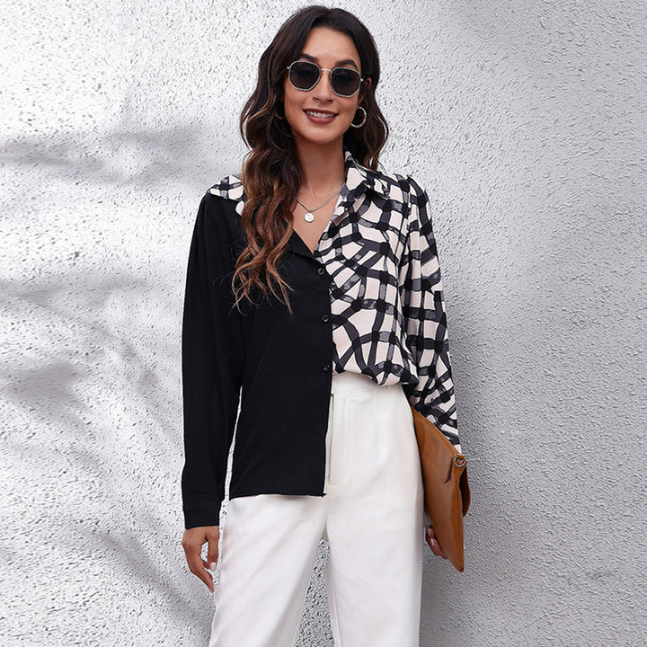 Women Black Colourblocked Casual Shirt
