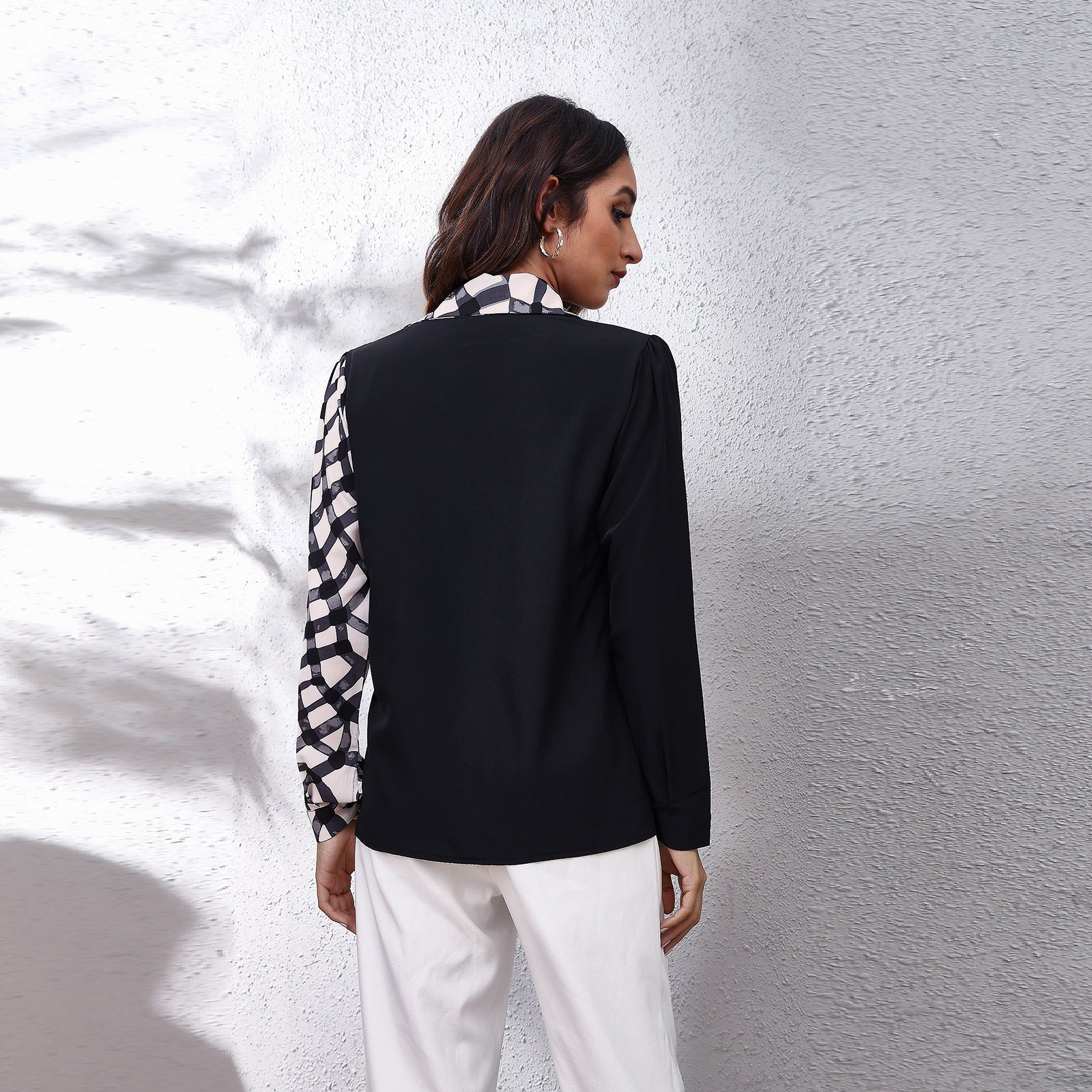 Women Black Colourblocked Casual Shirt