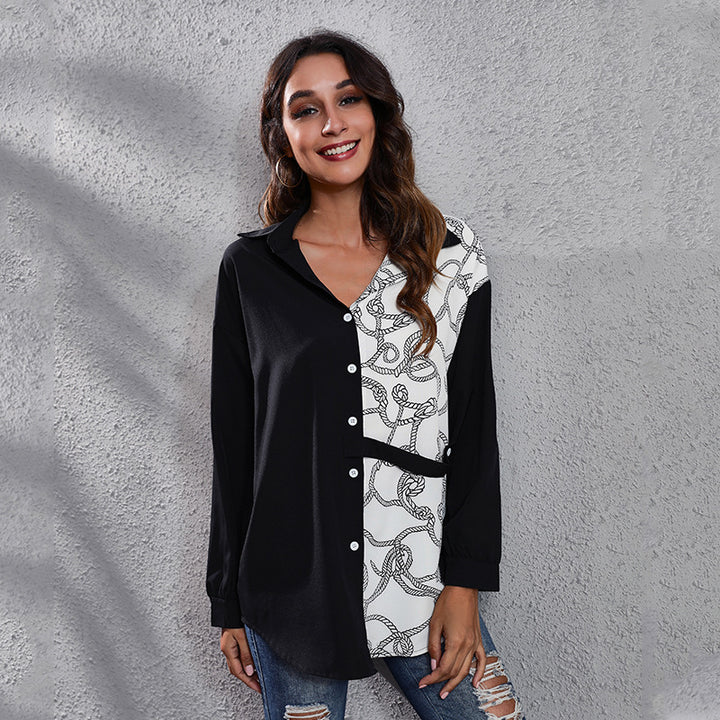 Black & xiketic Shirt Style Top
