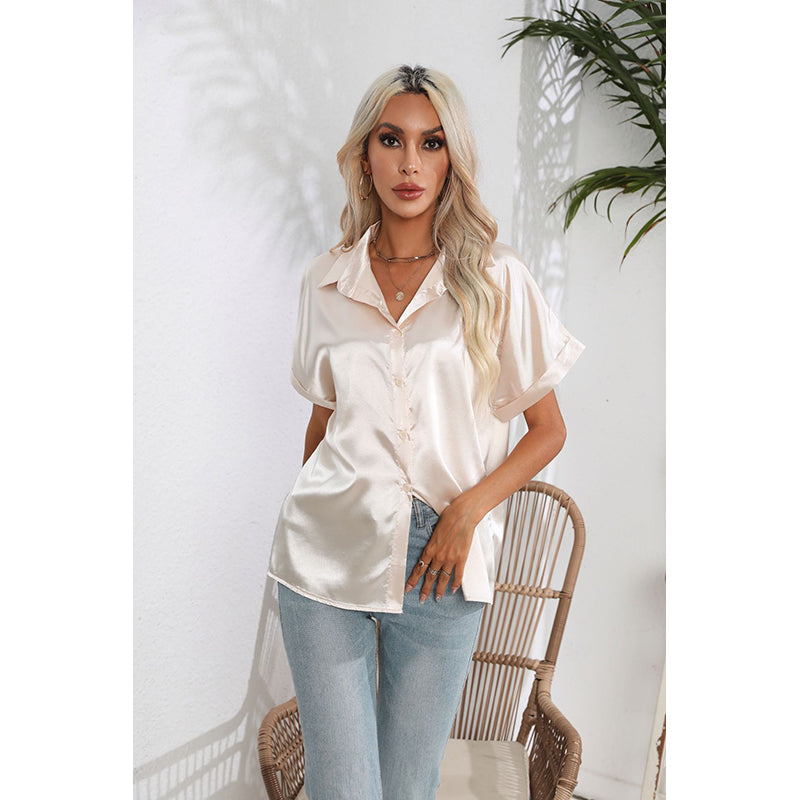 Beige Extended Sleeves Casual Shirt