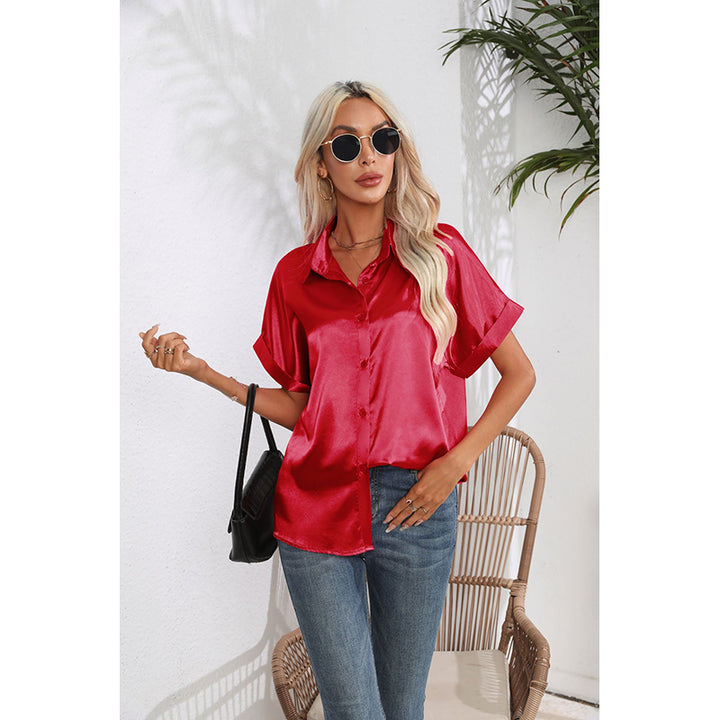 Red Extended Sleeves Casual Shirt