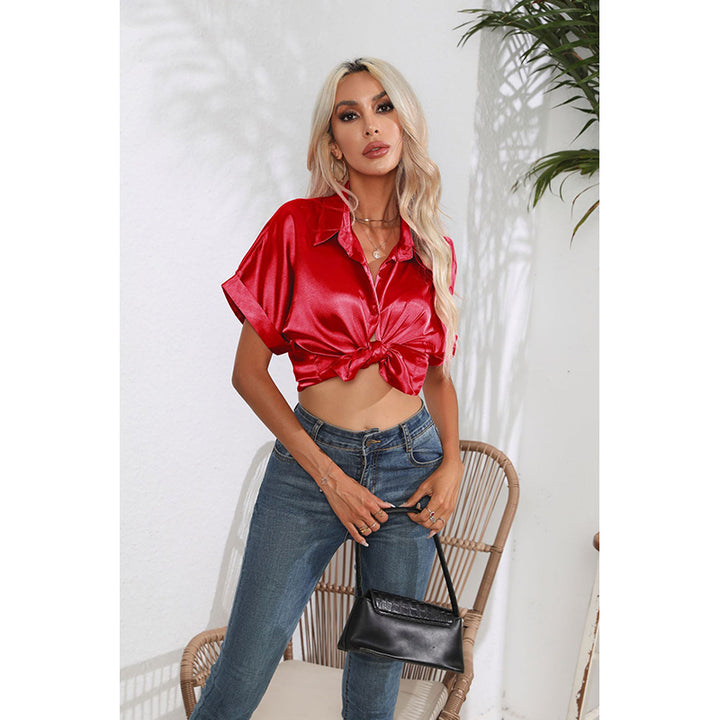 Red Extended Sleeves Casual Shirt