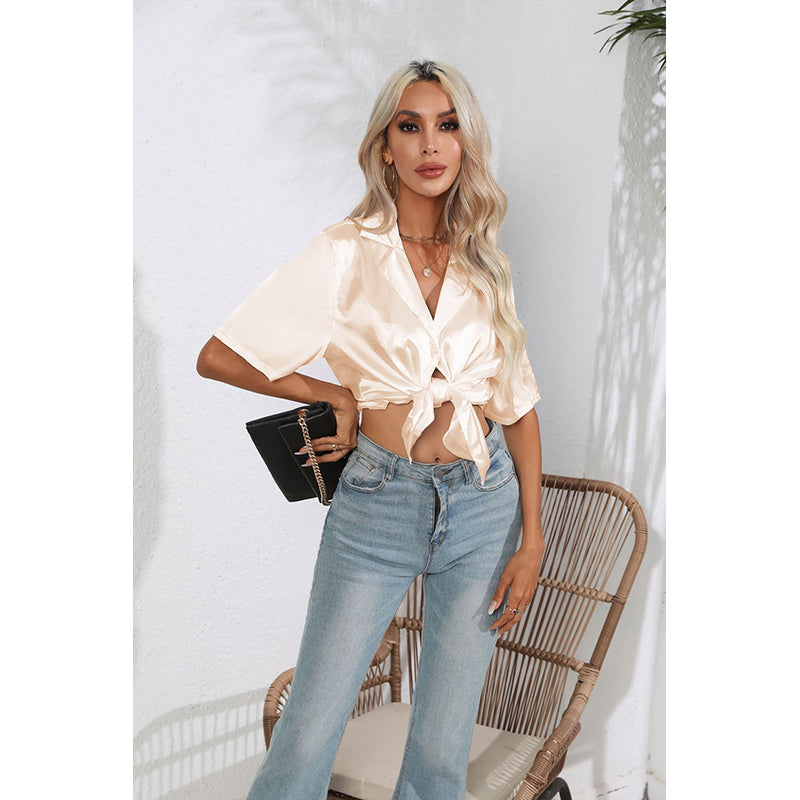 Shirt Style Crop Top