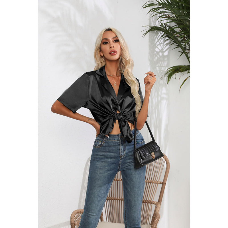 Shirt Style Crop Top