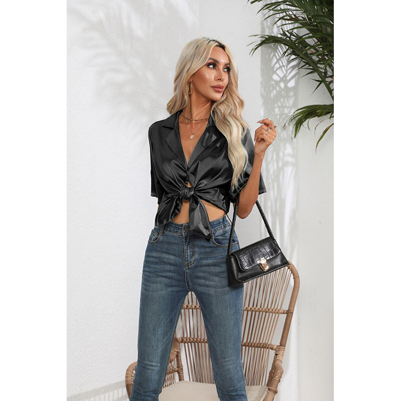 Shirt Style Crop Top