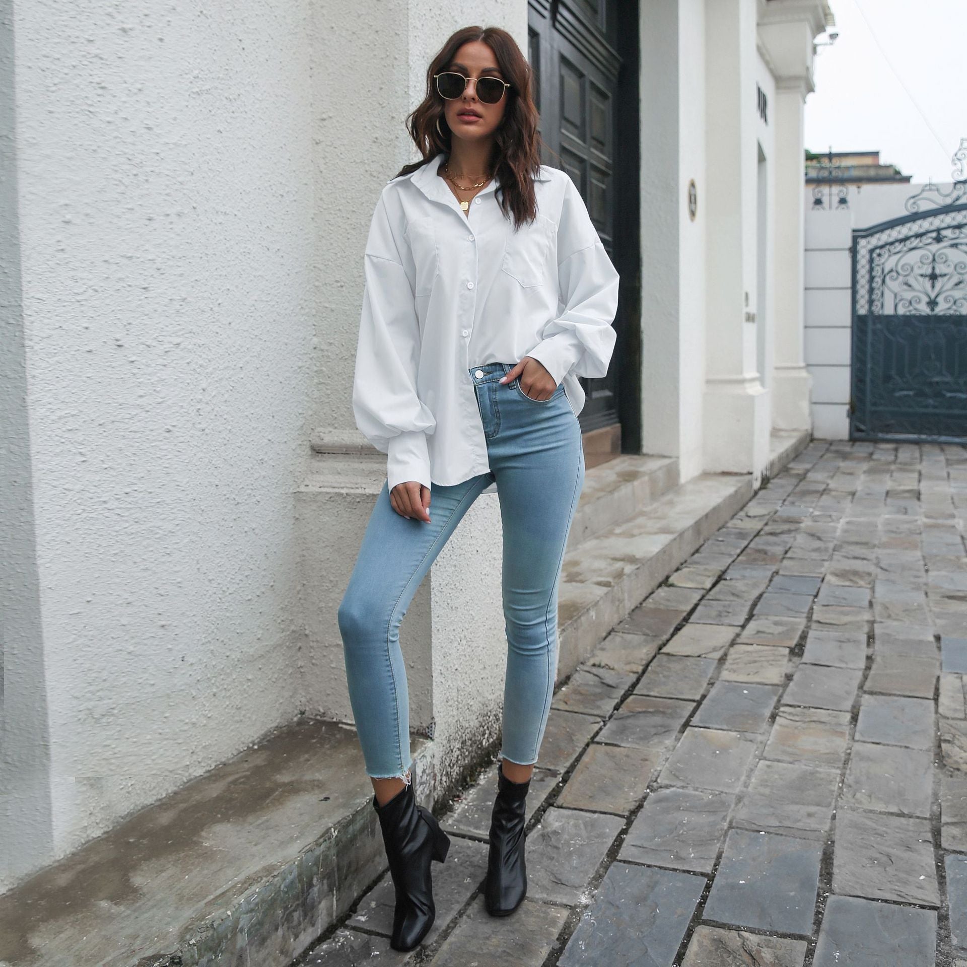 White Shirt Style Top