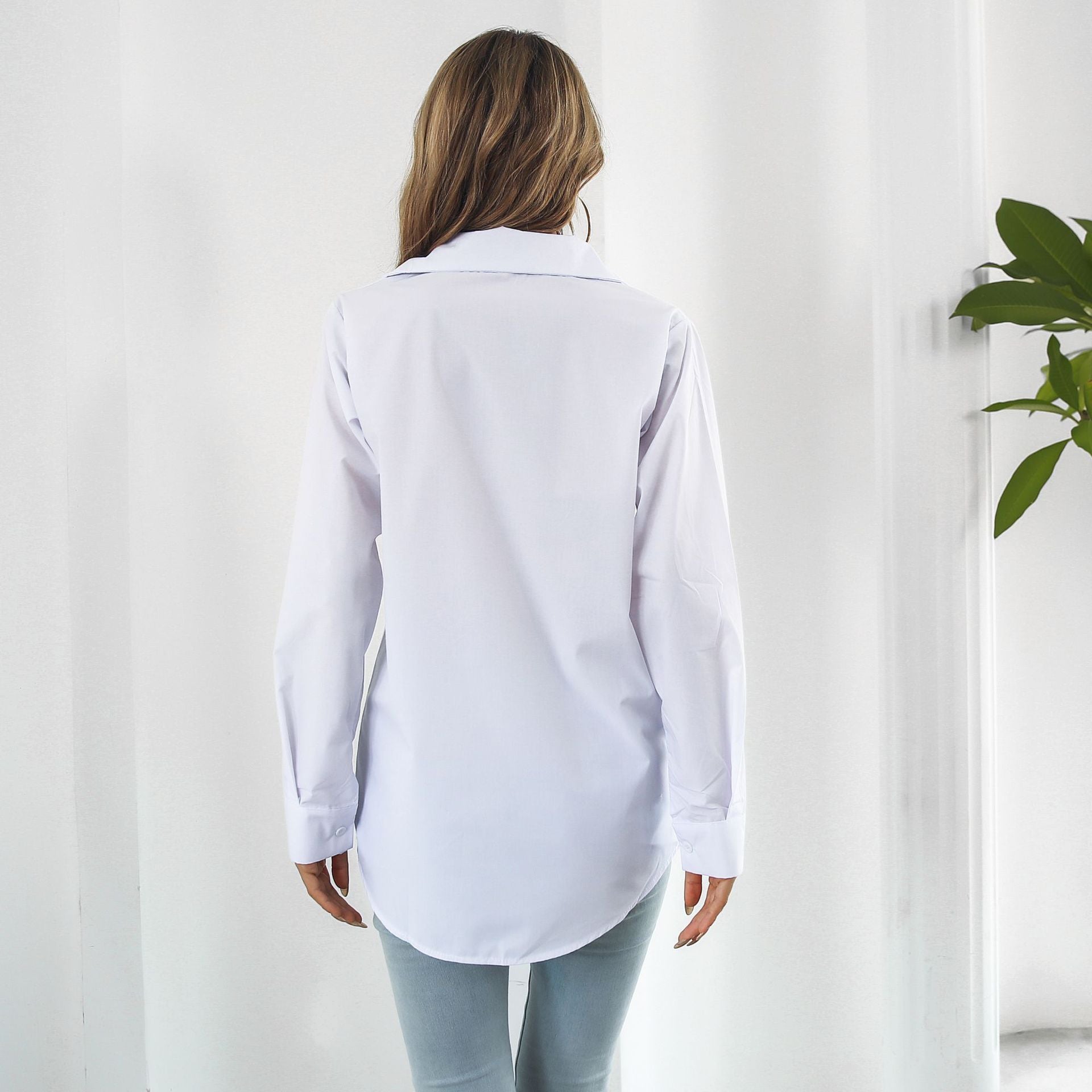 Women White Semi Sheer Casual Shirt