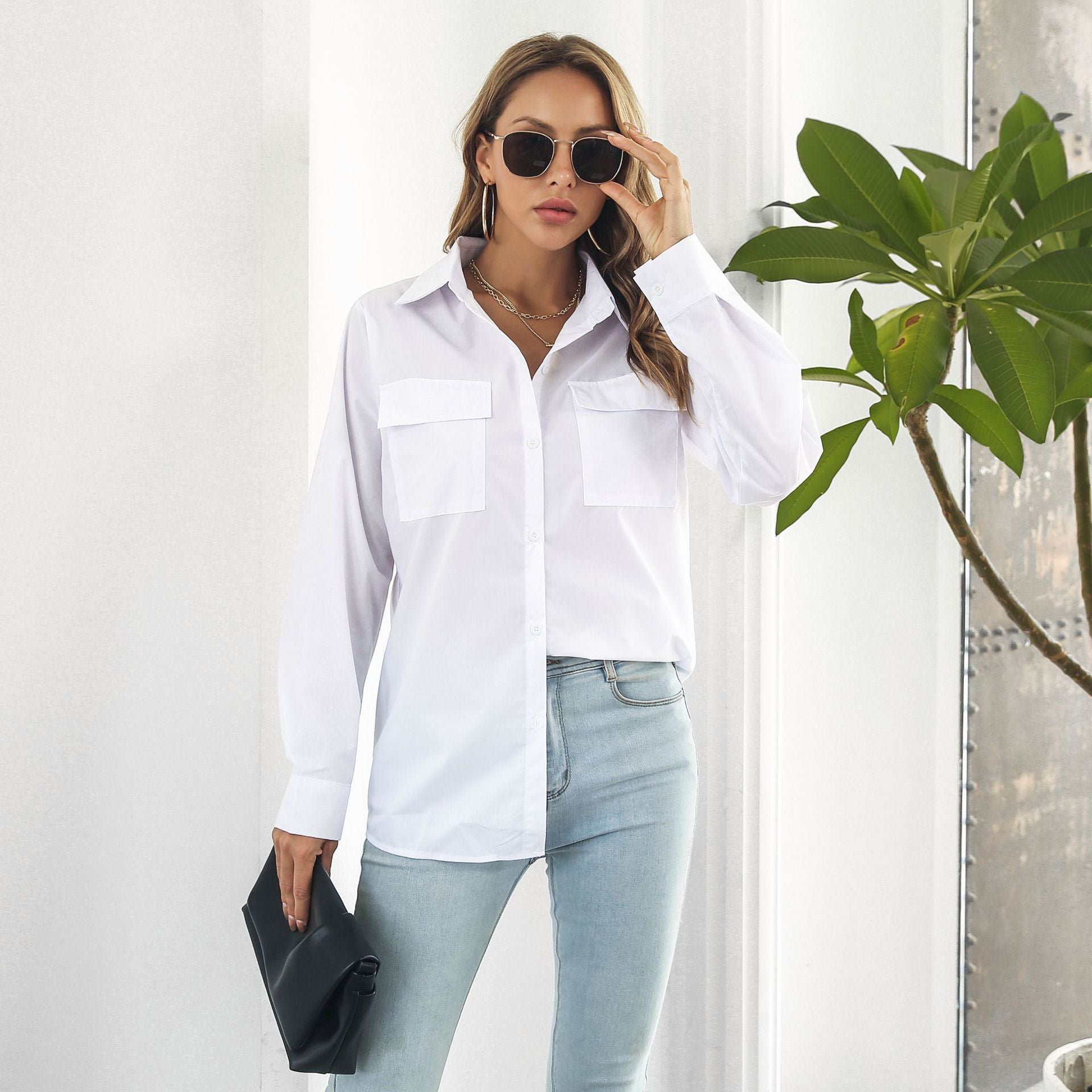 Women White Semi Sheer Casual Shirt