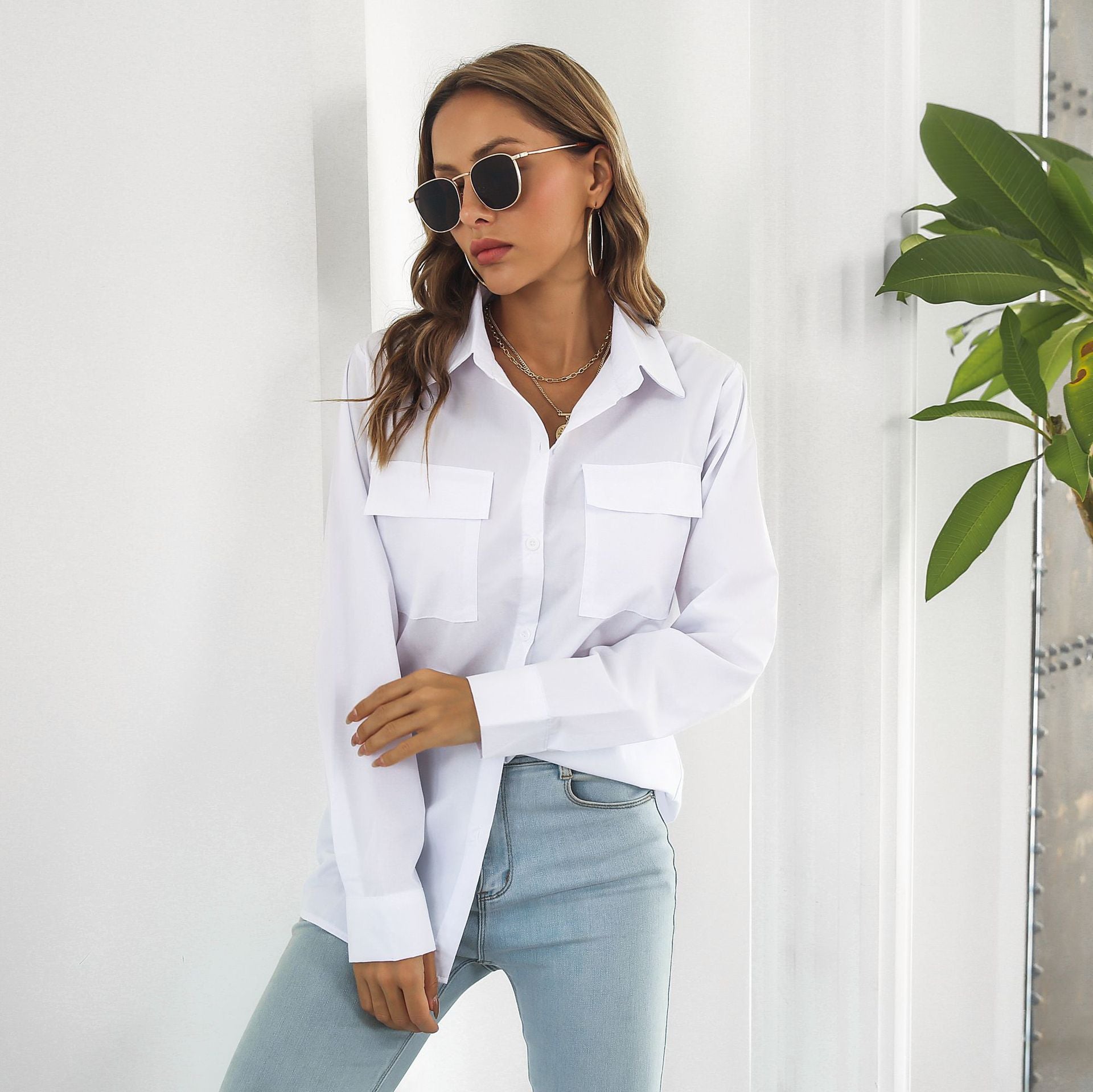 Women White Semi Sheer Casual Shirt