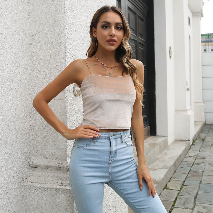 Cream Square Neck Crop Top