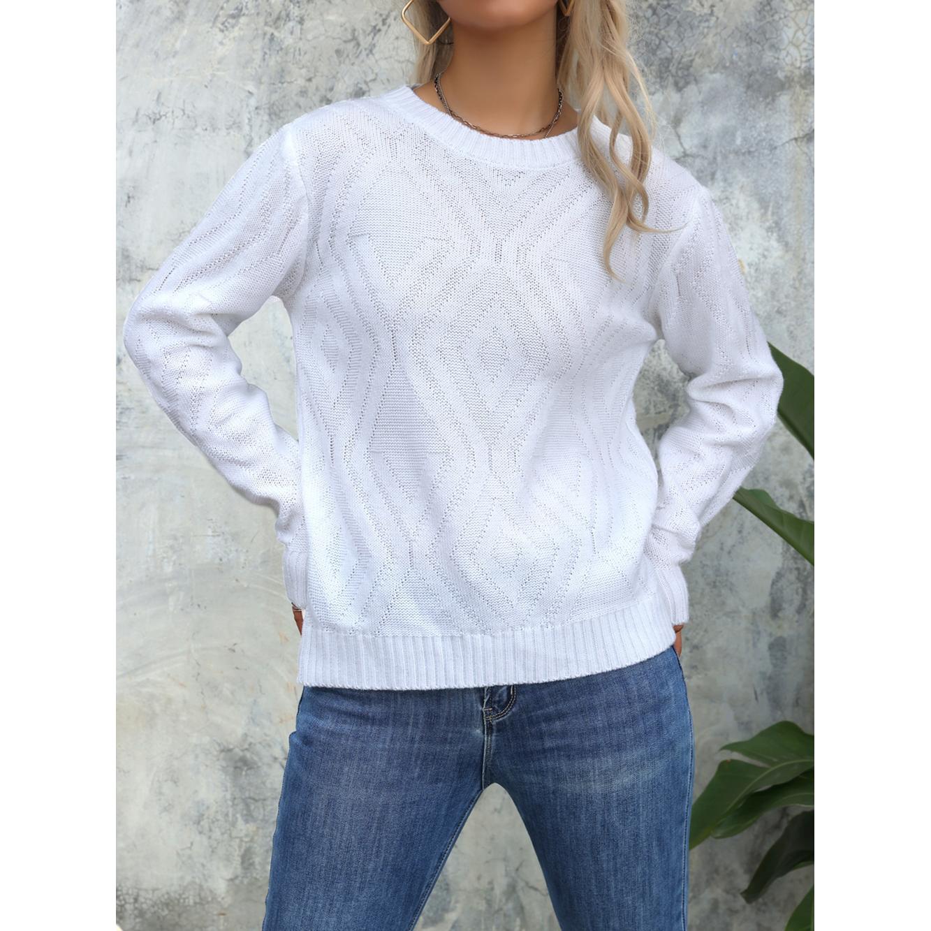 Women Cable Knit Pullover Sweater