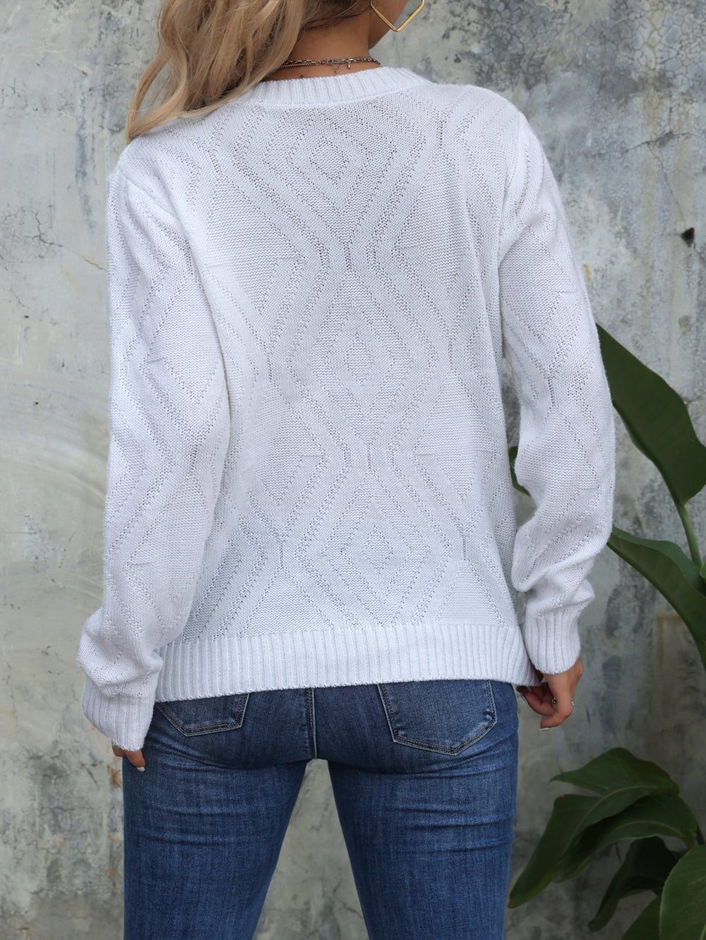 Women Cable Knit Pullover Sweater