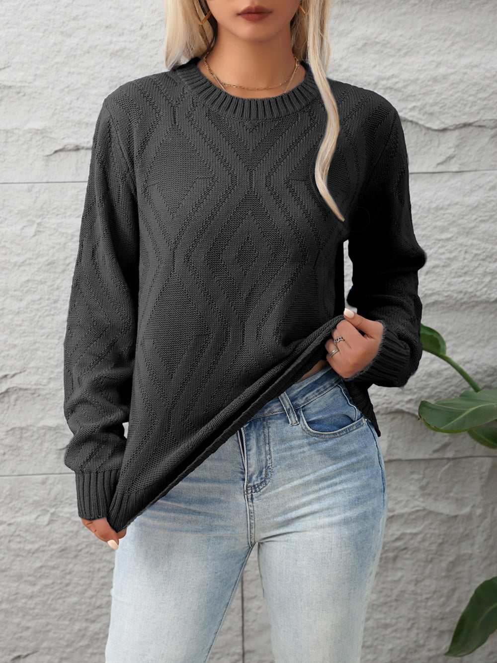 Women Cable Knit Pullover