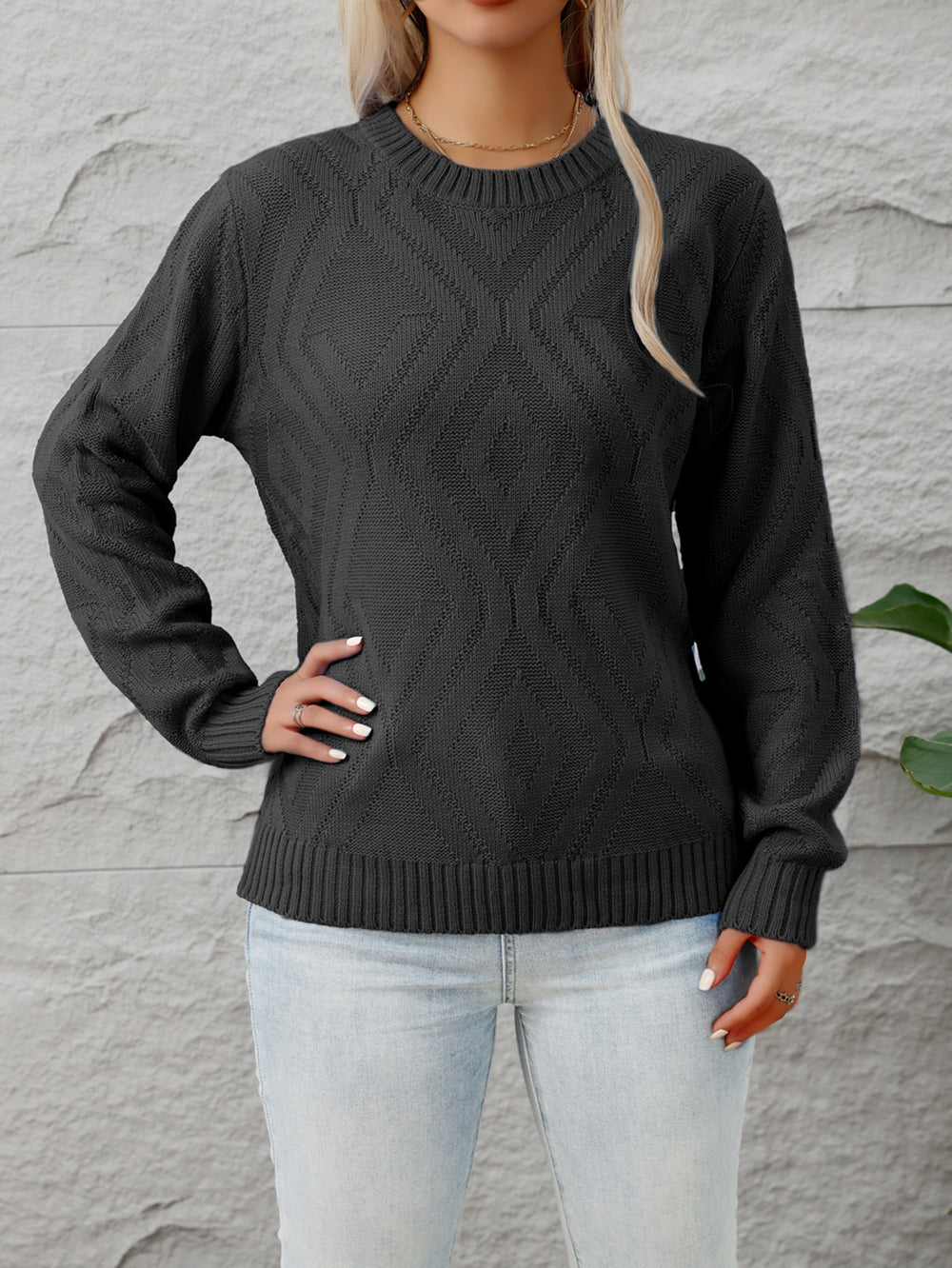 Women Cable Knit Pullover
