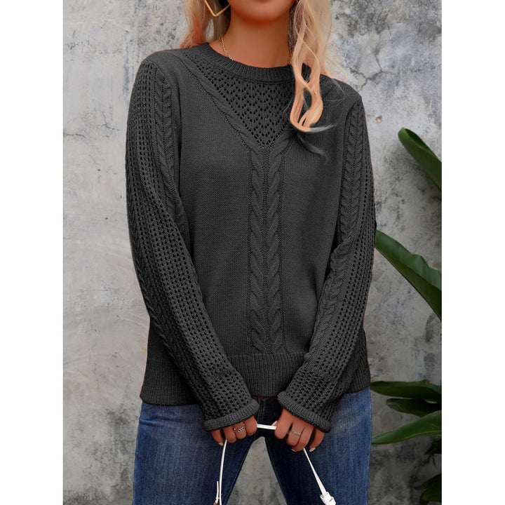 Women Cable Knit Pullover Sweater