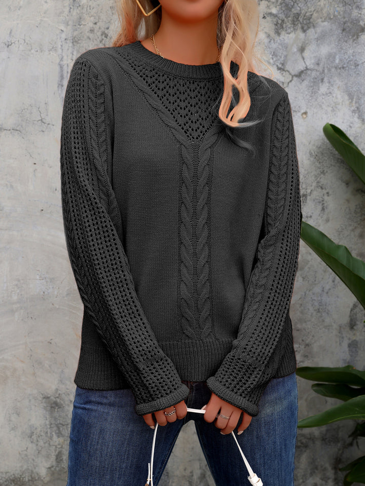 Women Cable Knit Pullover Sweater