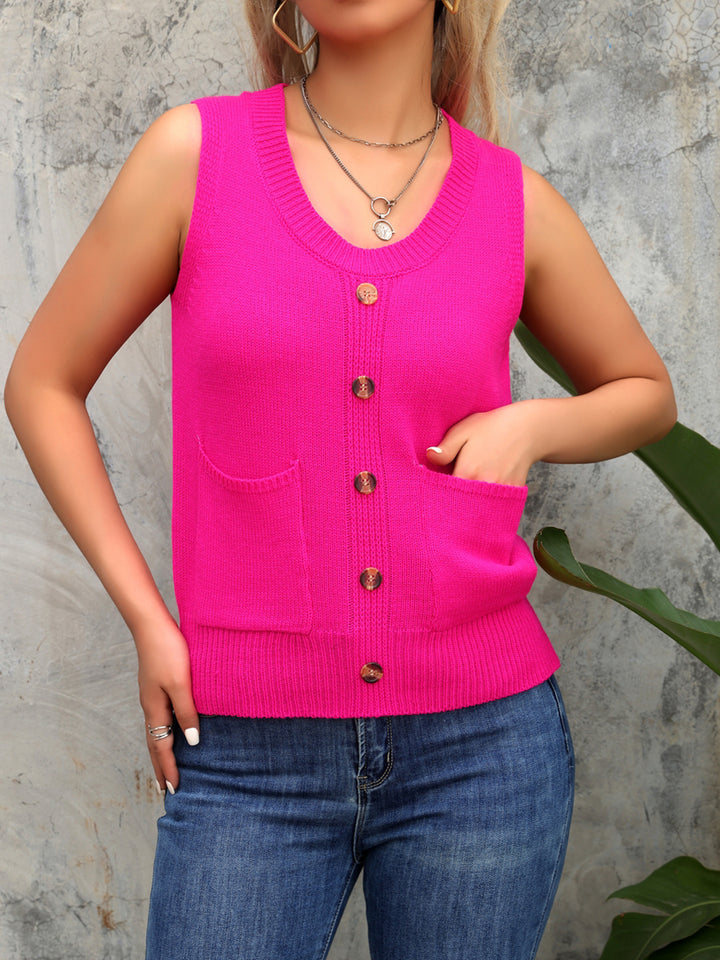 Women Ribbed Sweater Vest