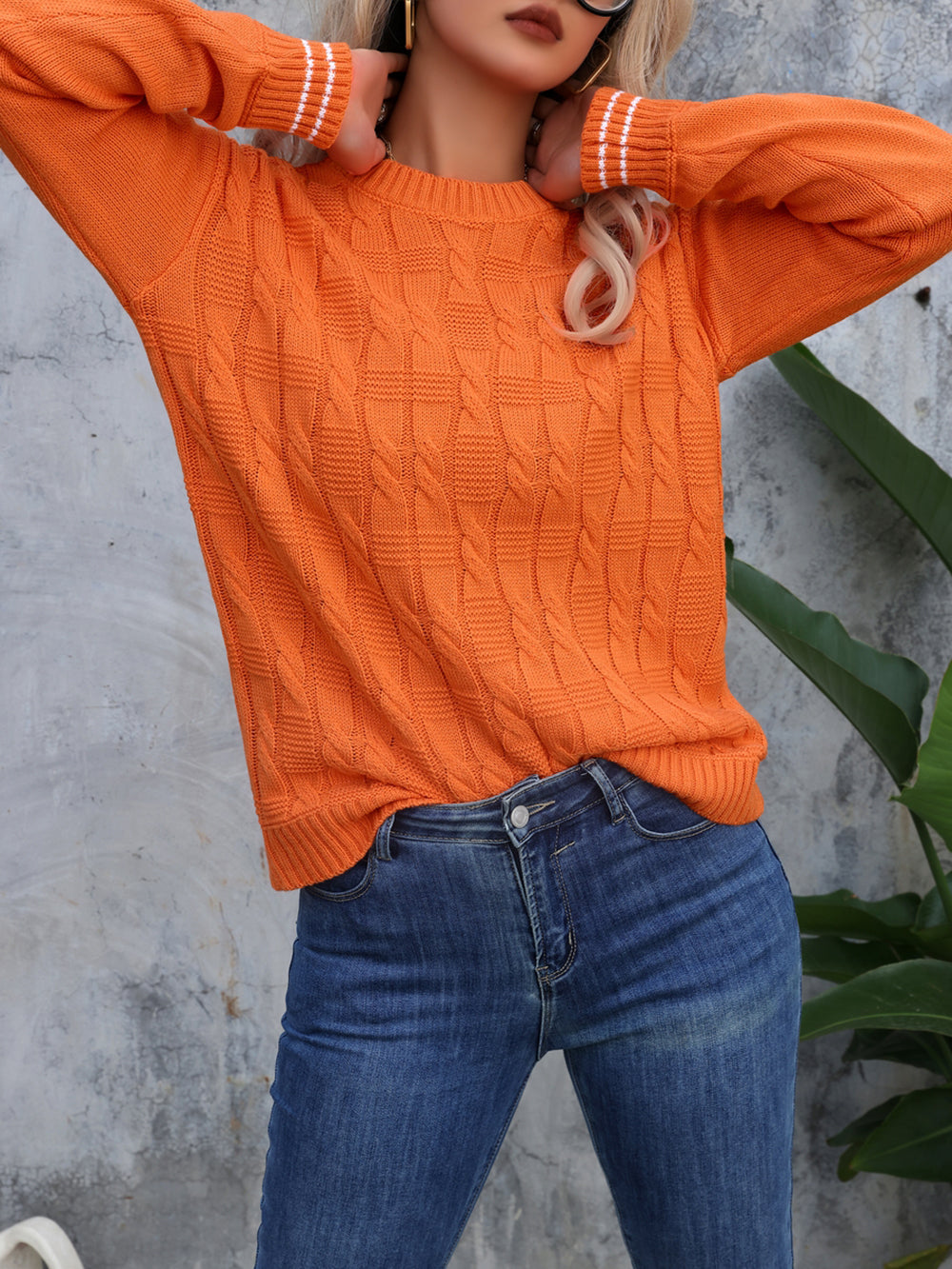 Women Cable Knit Pullover