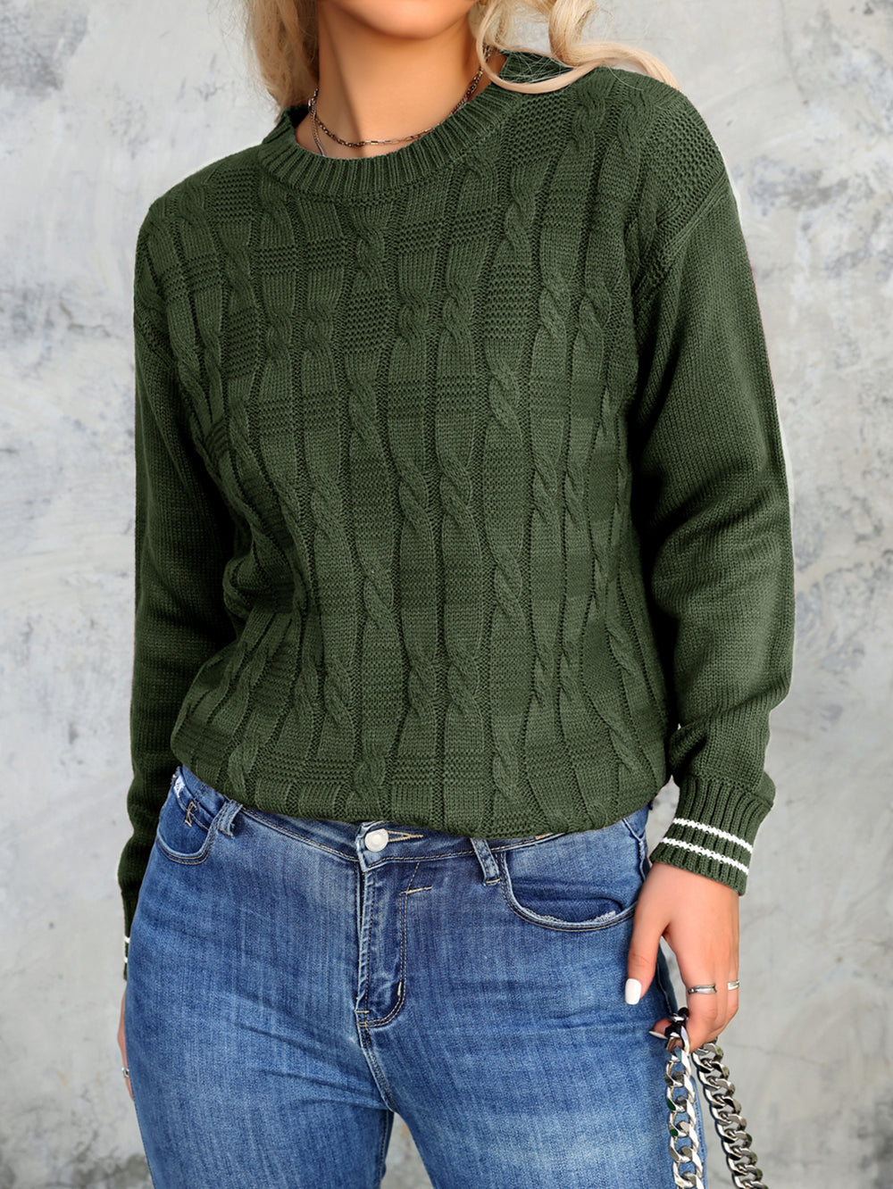 Women Cable Knit Pullover
