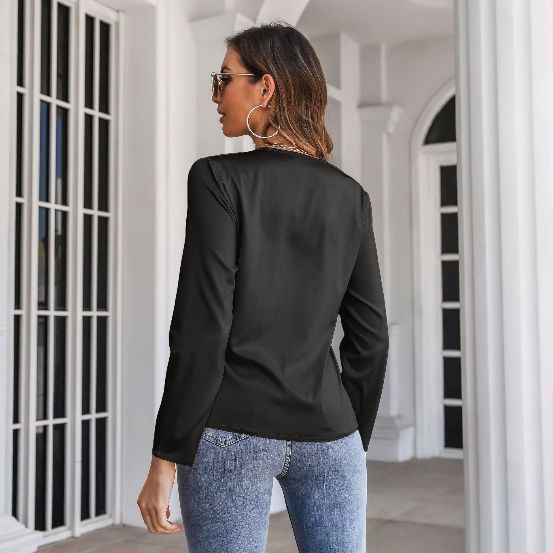 Women Black Twisted Top