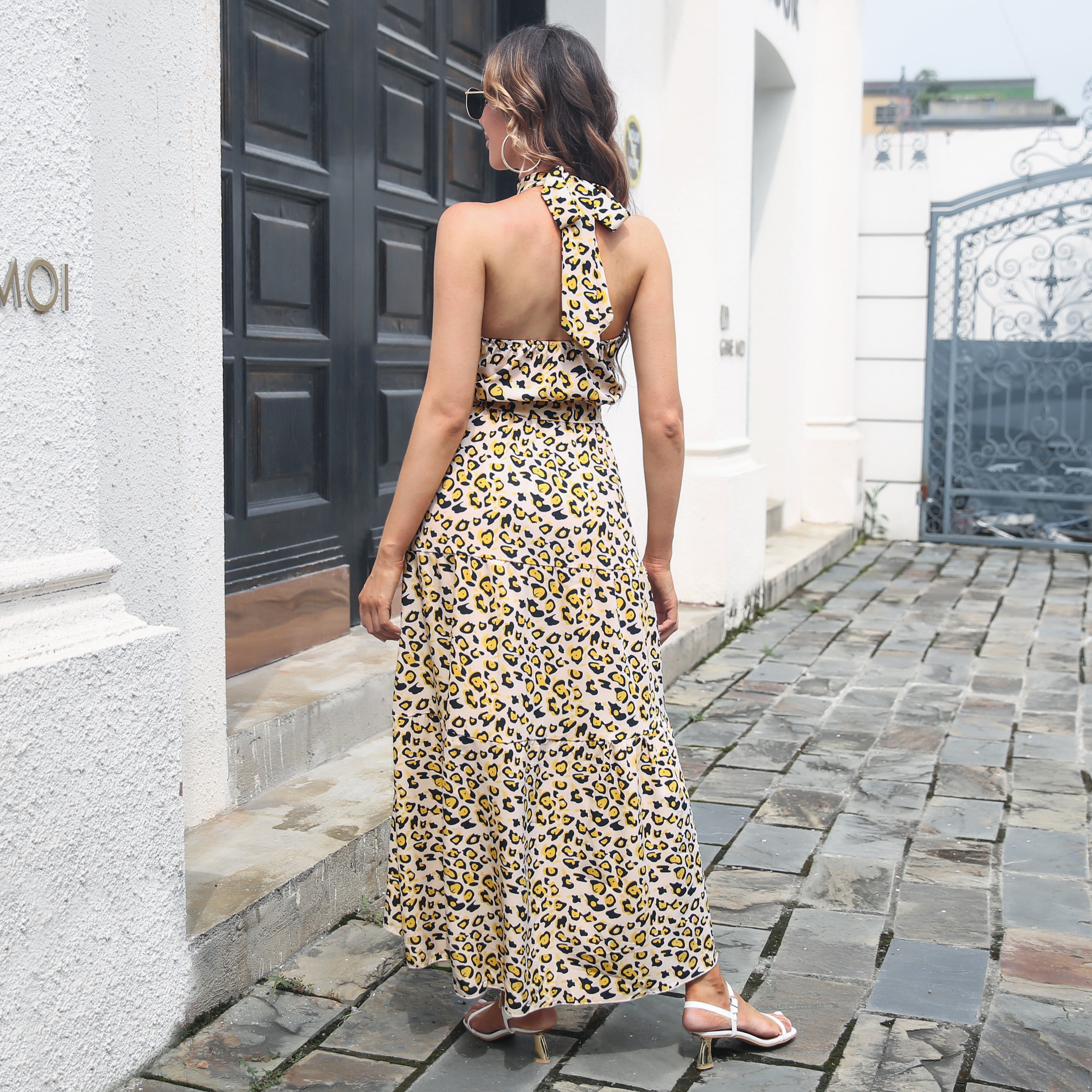 Printed Yellow Fit and Flare Dresses