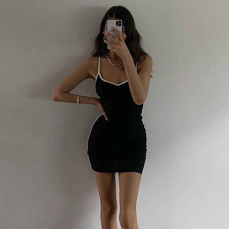 Shoulder Straps Sleeveless Bodycon Mini Dress