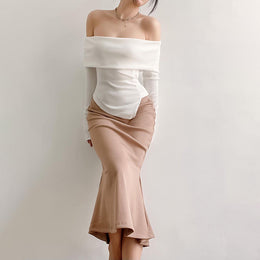 Off-Shoulder Long Sleeves Top