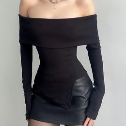 Ribbed Off-Shoulder Bardot Top