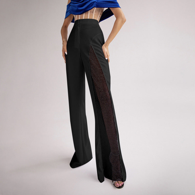 Women Black Flared High-Rise Bootcut Trousers