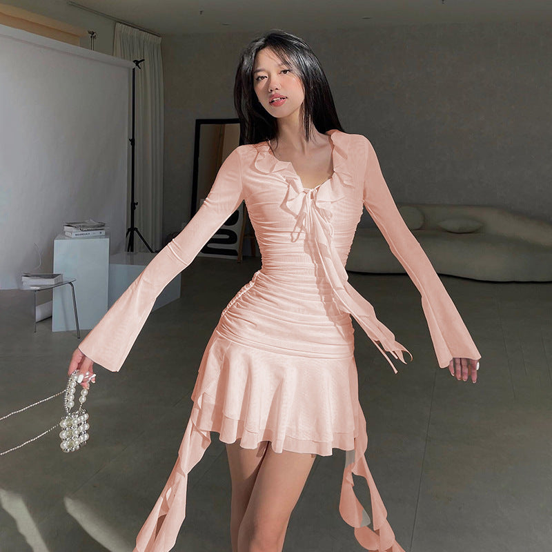 V-Neck A-Line Dress