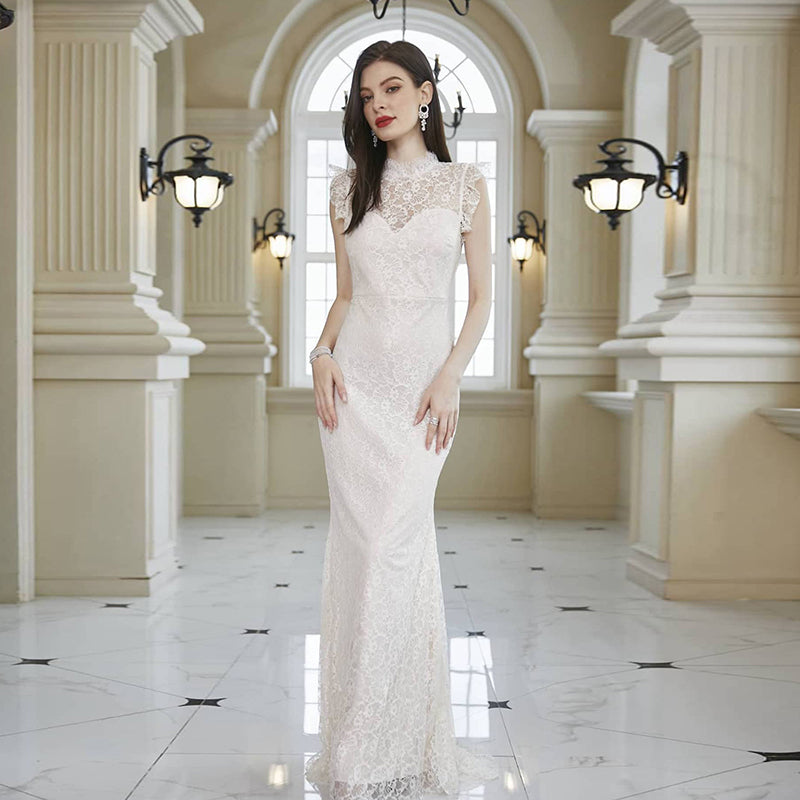 White Self Design Maxi Dress
