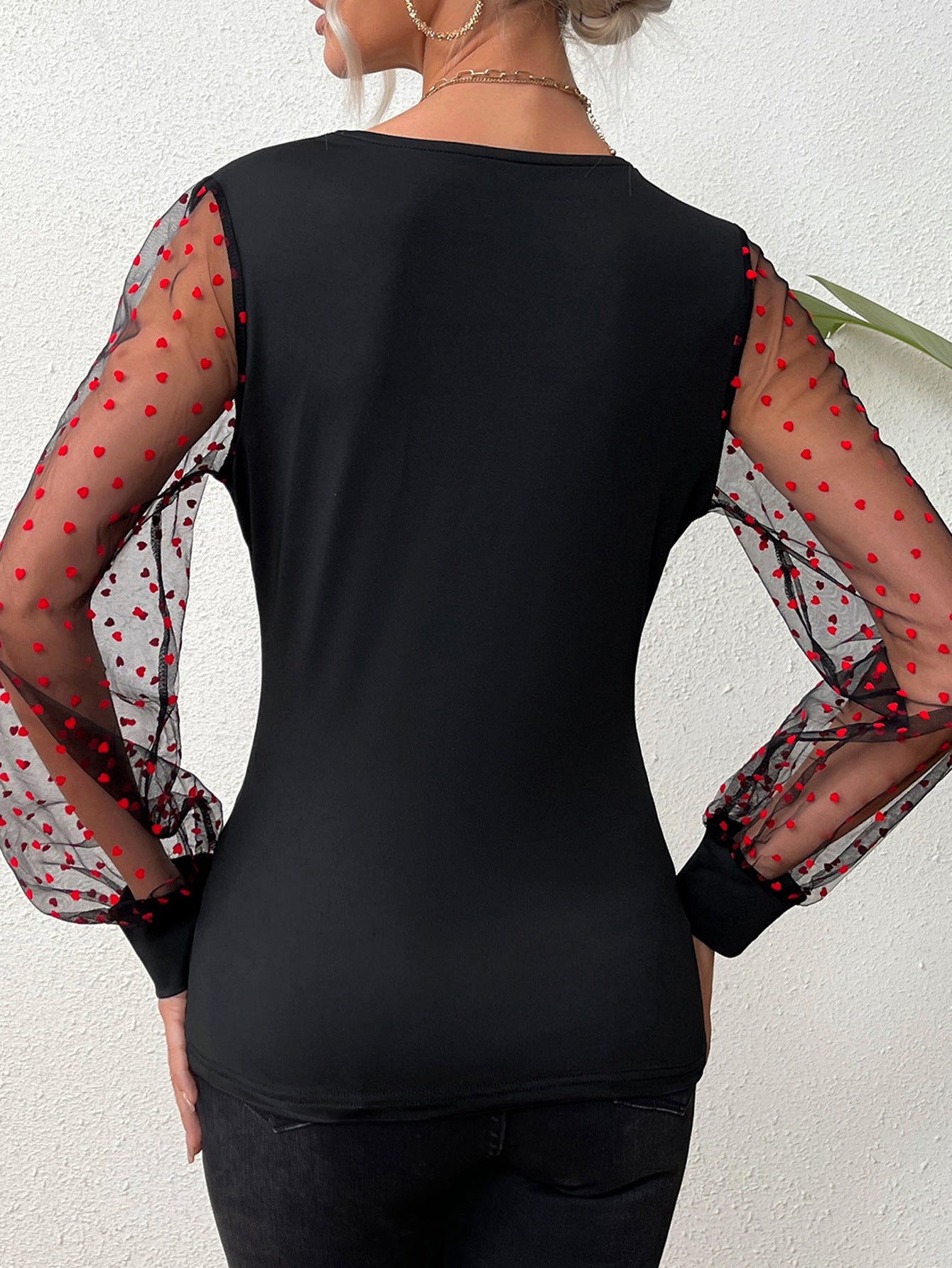 Women Abstract Printed V-Neck Top
