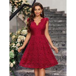 Self Design Crepe Cal Sleeves Fit & Flare Dress