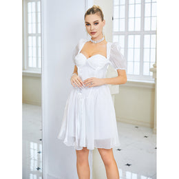 White Fit & Flare Mini Dress