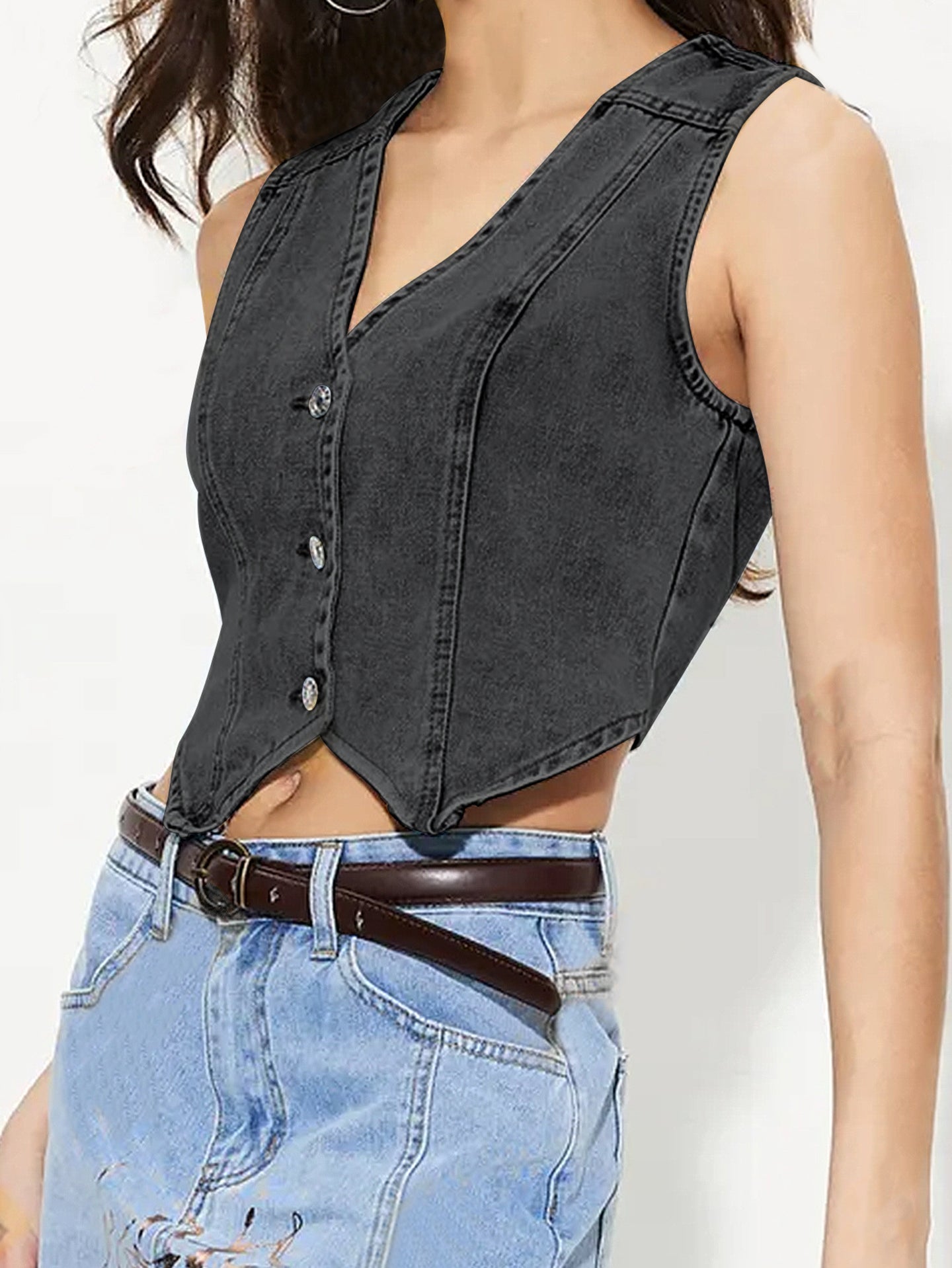 Women Denim Cotton Crop Top